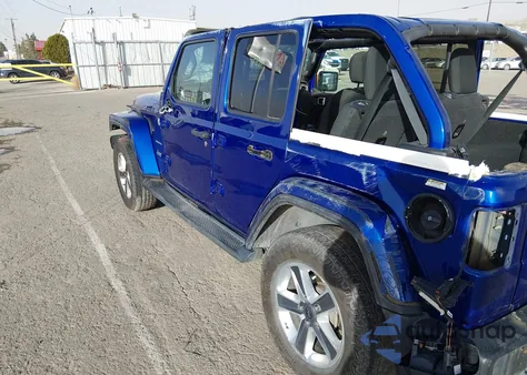 2020 Jeep Wrangler Unlimited Sahara z USA, uszkodzony, nr VIN 1C4HJXEN7LW230200